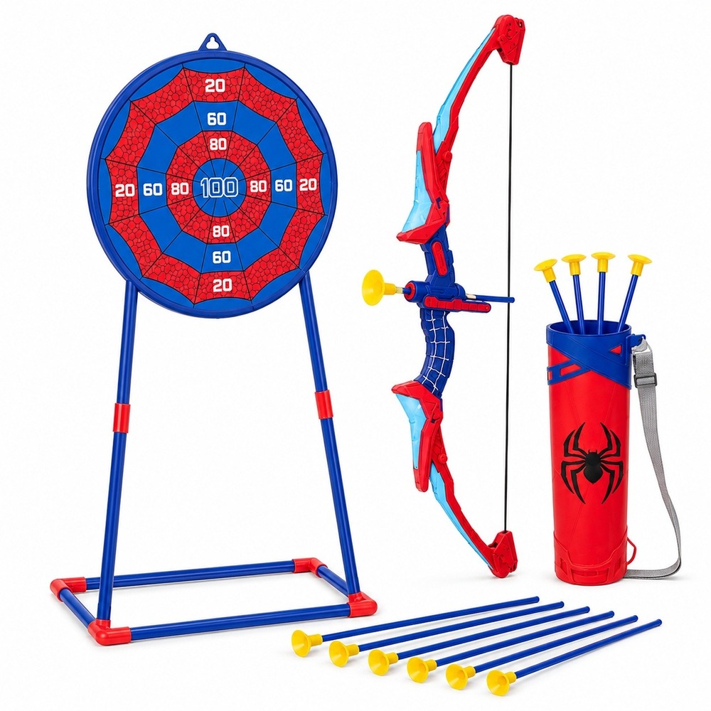 Archery Set for Kids Bow and Arrow Toy Spider Style Night Light Mode Practice